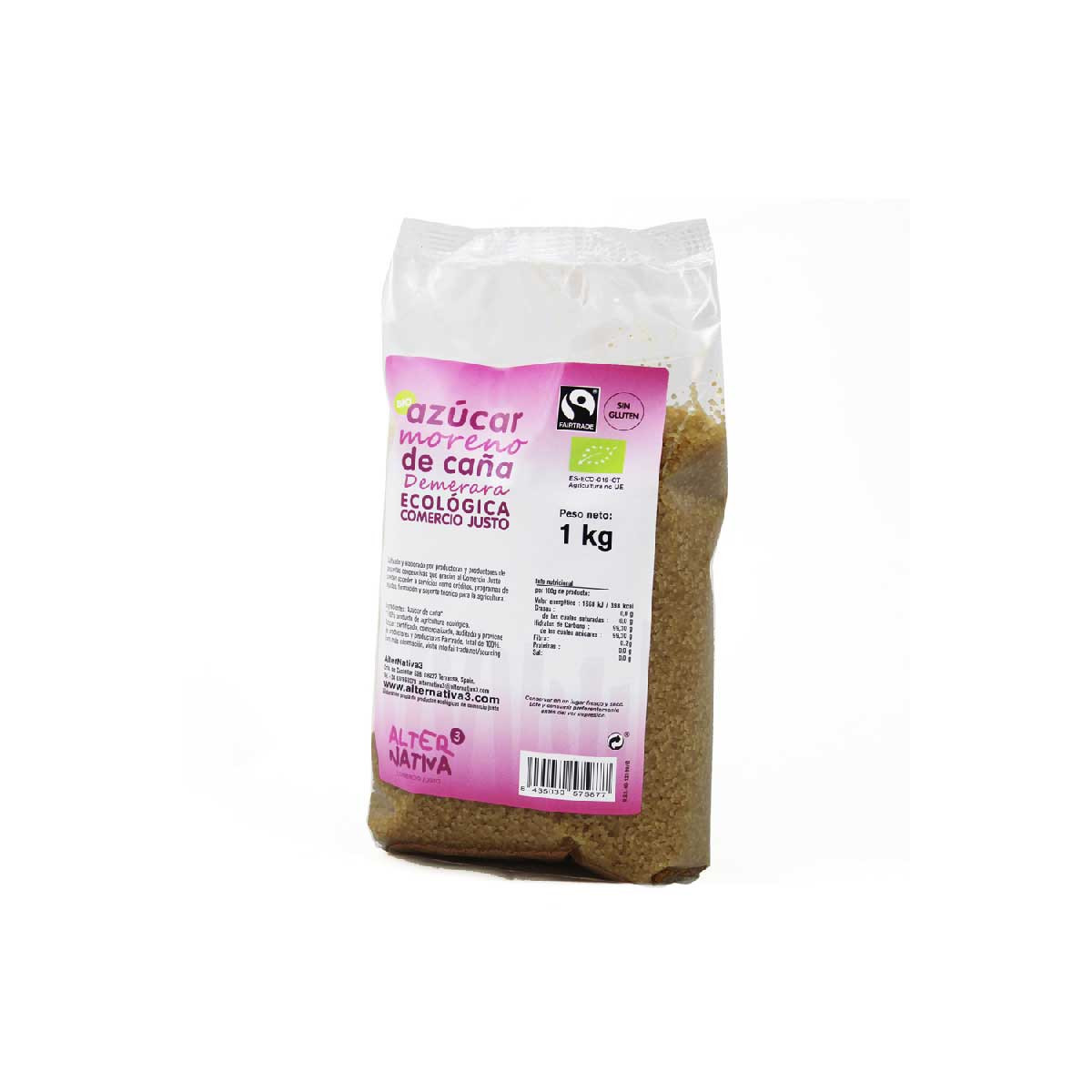 Azucar Demerara moreno de caña Bio 1kg Alternativa3