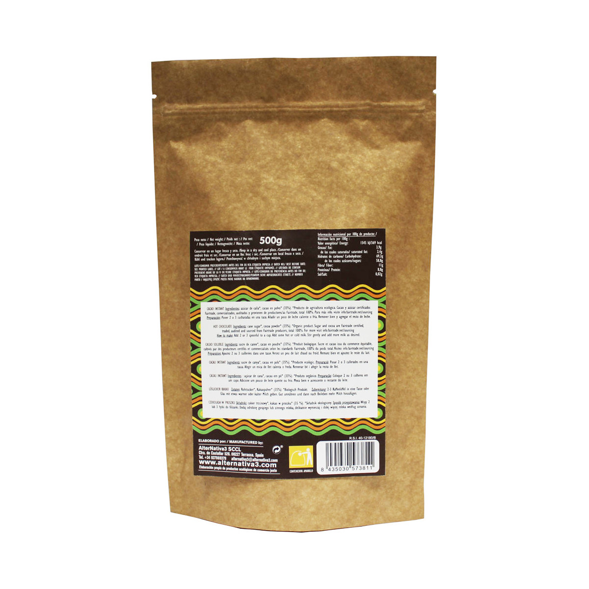 Cacao instantaneo bio 500g Alternativa3 - Imagen 2