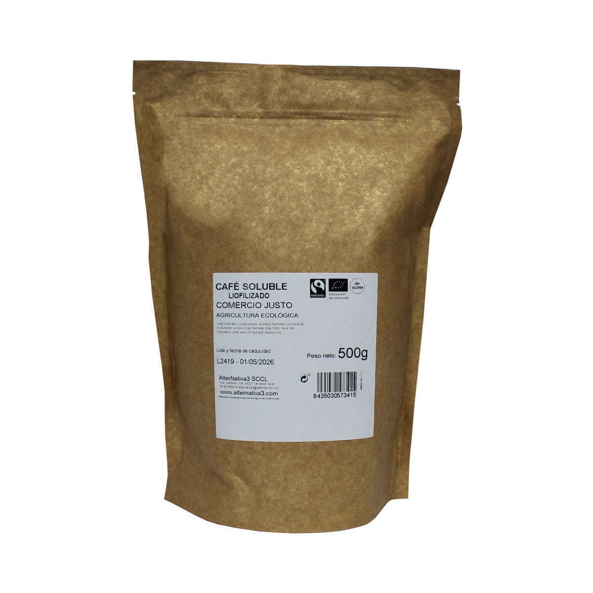 Cafe soluble liofilizado bio 500g alternativa 3