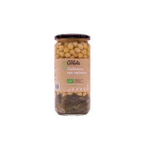 Garbanzos con espinacas Bio 720g Carlota Organic