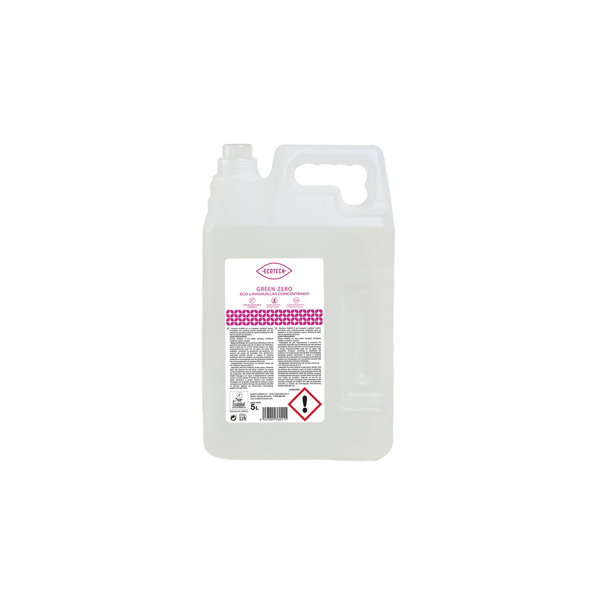 Lavavajillas Mano Concentrado Green Zero (pieles sensibles) 5L Ecotech