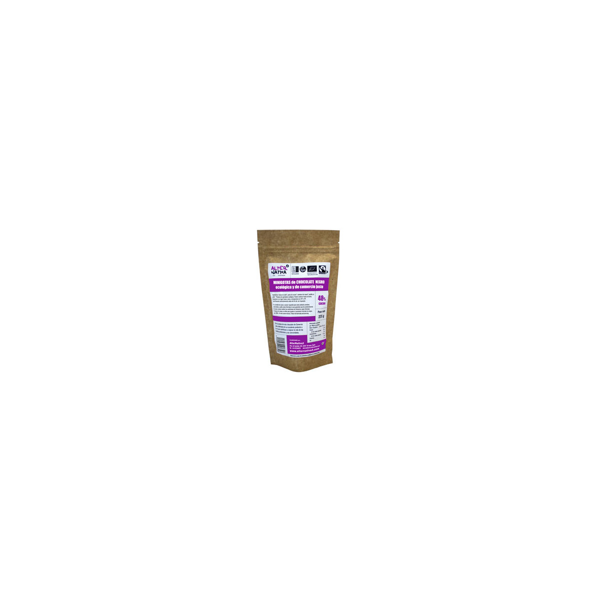 Mini gotas de chocolate 48% bio 225 g Alternativa 3